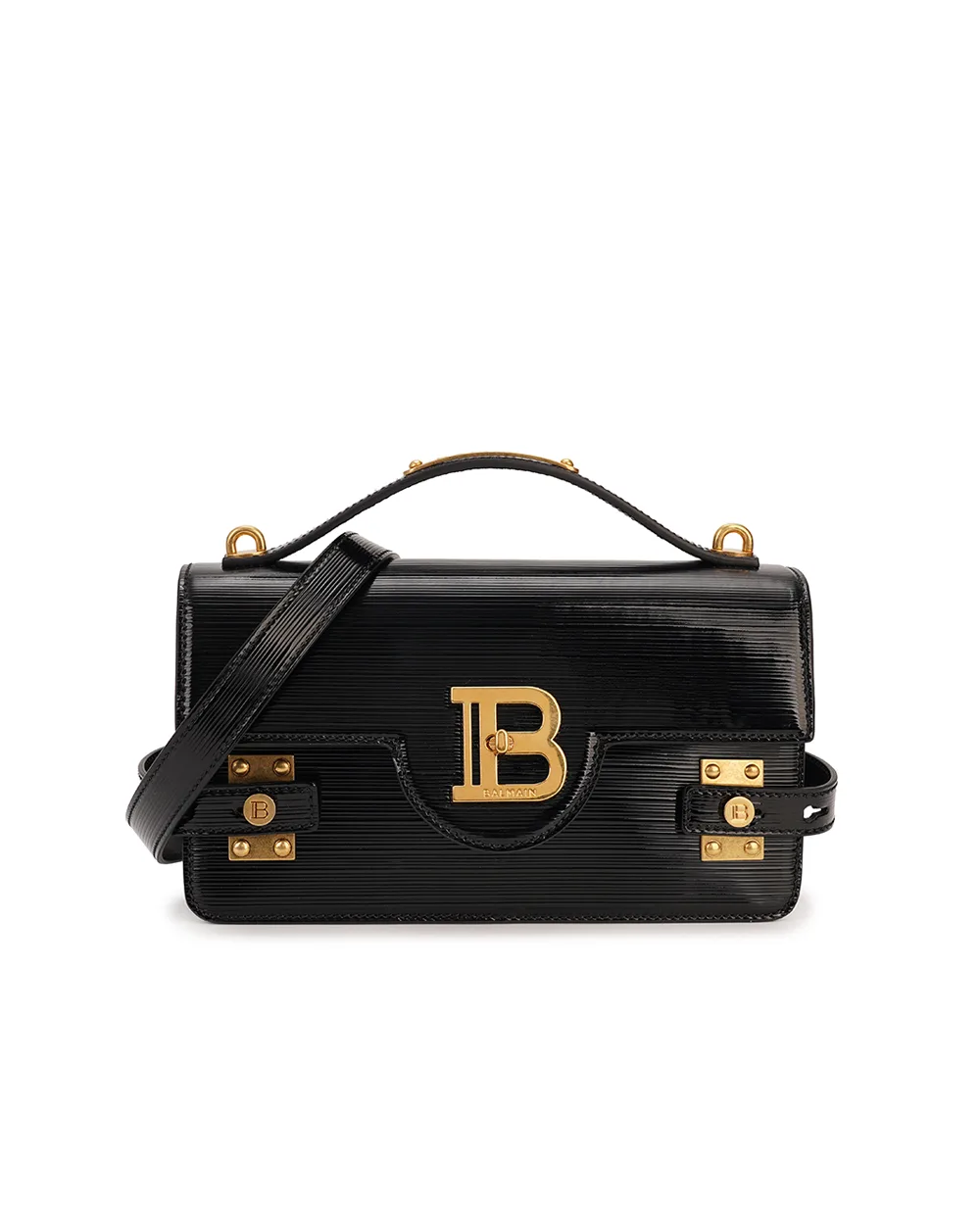 Шкіряна сумка B-Buzz 24 Balmain EN0DA828LPIS, чорний колір • Купити в інтернет-магазині Kameron