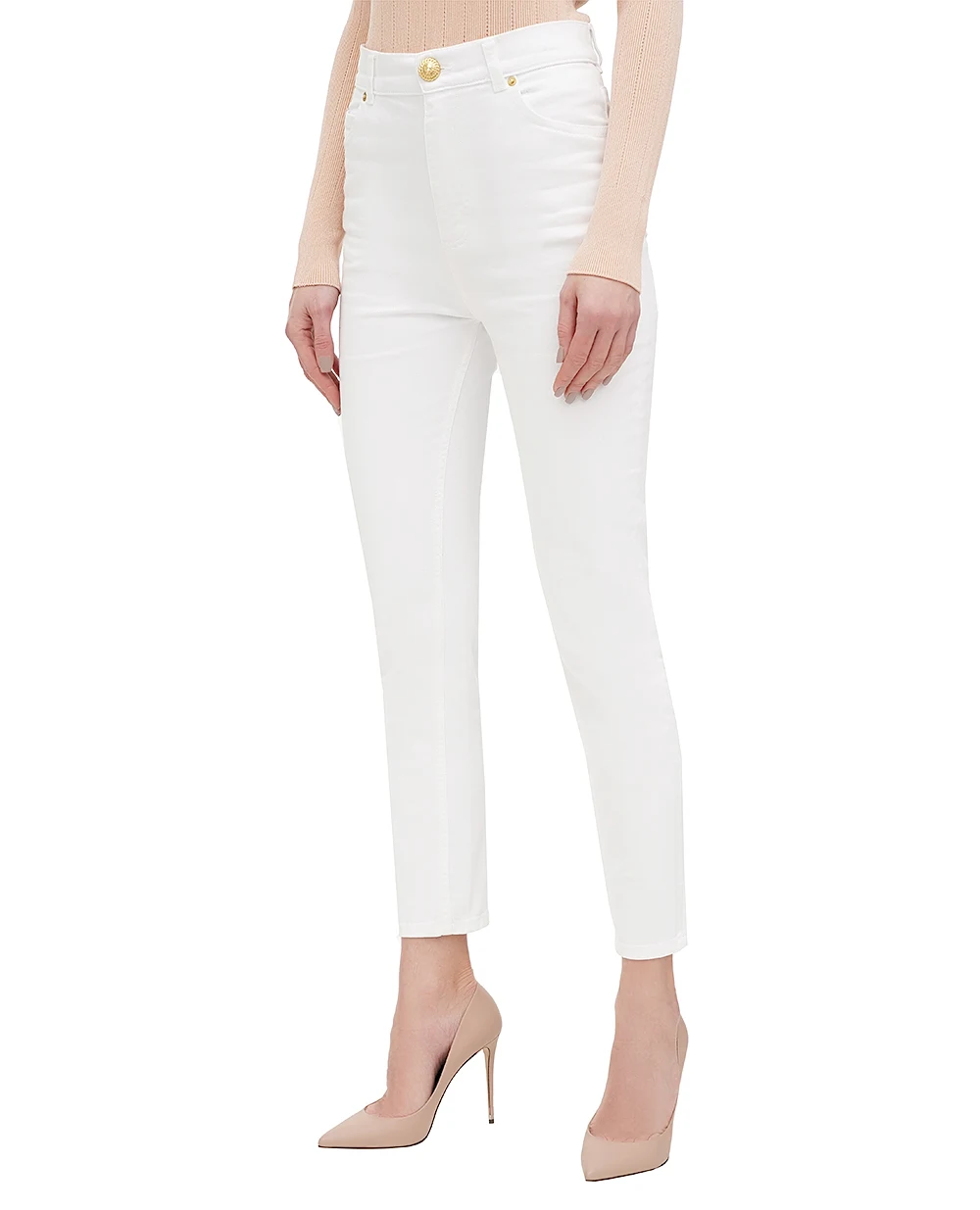 Джинсы Balmain EF1MG009DB69, белый цвет • Купить в интернет-магазине Kameron