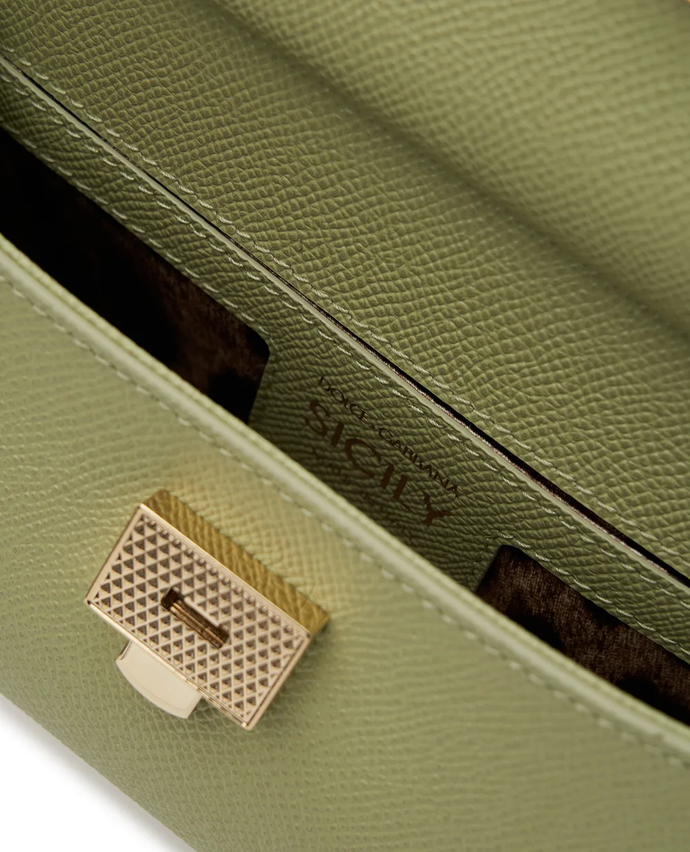 Сумка Sicily Small из телячьей кожи Dolce&Gabbana BB7116-B1001, зеленый цвет • Купить в интернет-магазине Kameron