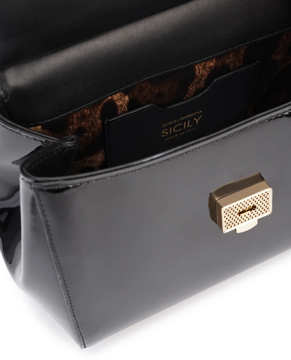 Кожаная сумка Sicily Medium Dolce&Gabbana BB6003-B1471, черный цвет • Купить в интернет-магазине Kameron