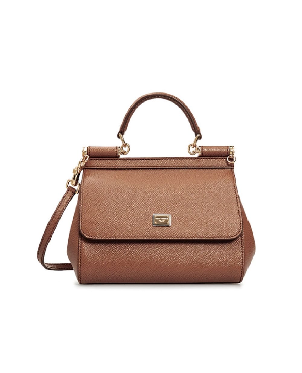 Шкіряна сумка Sicily Medium Dolce&Gabbana BB6003-A1001, коричневий колір • Купити в інтернет-магазині Kameron