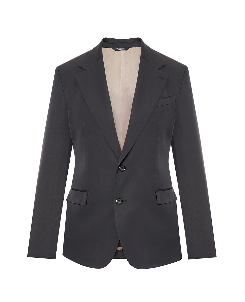 Однобортный жакет из шерсти Dolce&Gabbana G2WG7T-FUBGZ, темно-серый цвет • Купить в интернет-магазине Kameron