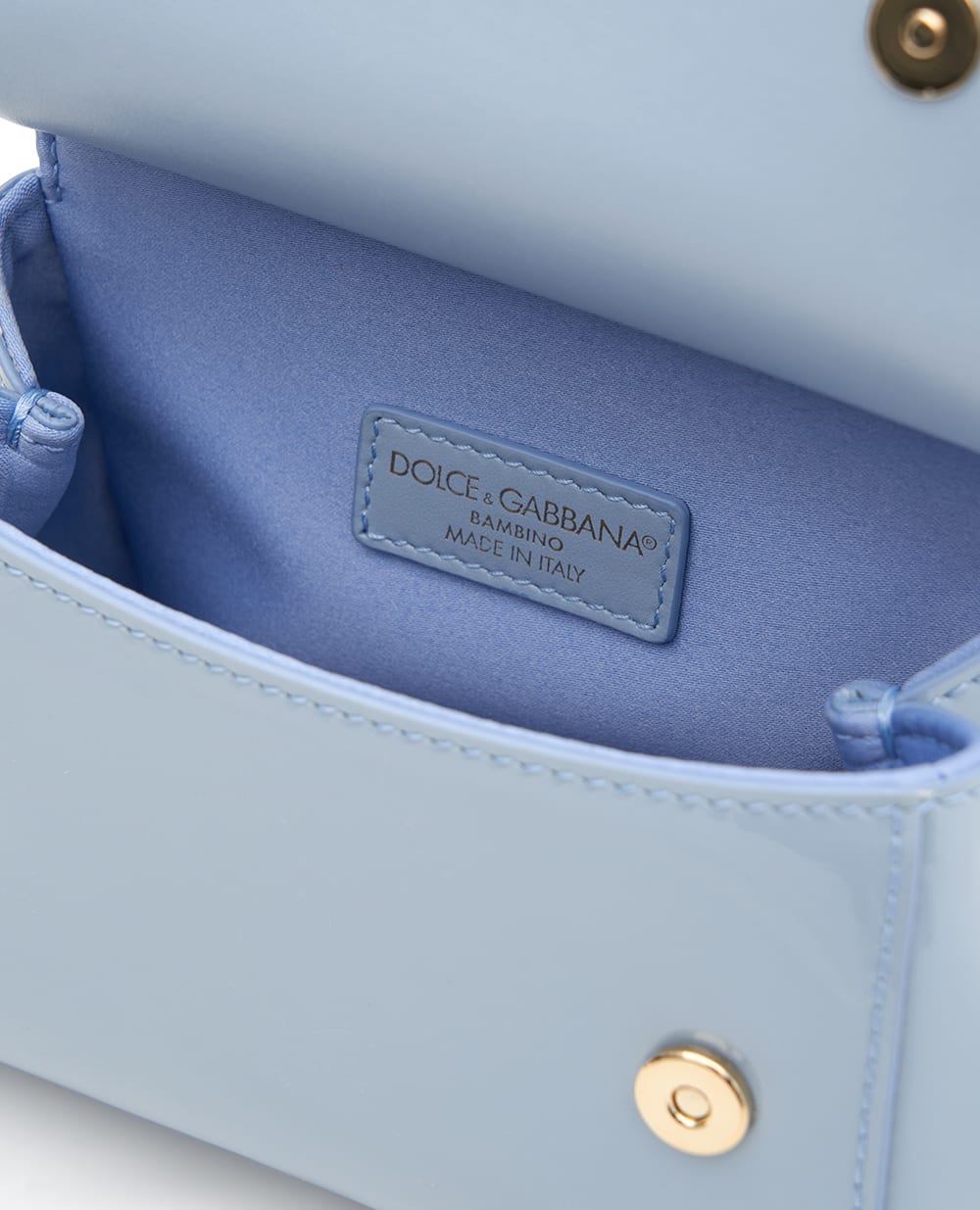 Дитяча сумка Sicily Mini з лакованої шкіри Dolce&Gabbana Kids EB0003-A1067, блакитний колір • Купити в інтернет-магазині Kameron