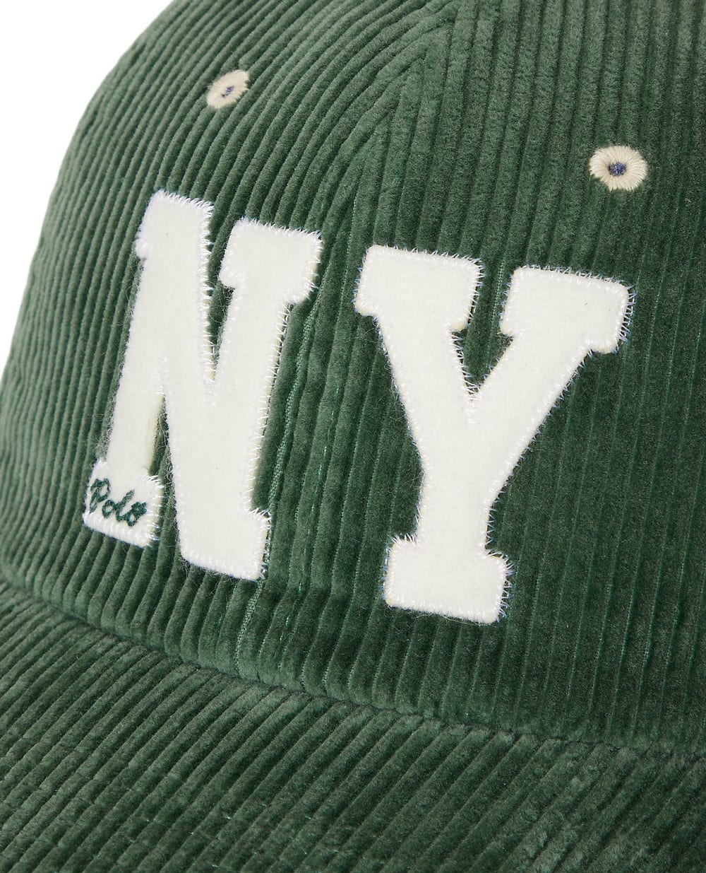 Вельветовая бейсболка с нашивкой NY Patch Polo Ralph Lauren 710979197002, зеленый цвет • Купить в интернет-магазине Kameron
