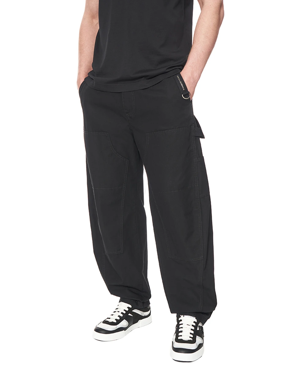 Штани з технічної бавовни Dolce&Gabbana GP1C6T-FU62W, чорний колір • Купити в інтернет-магазині Kameron