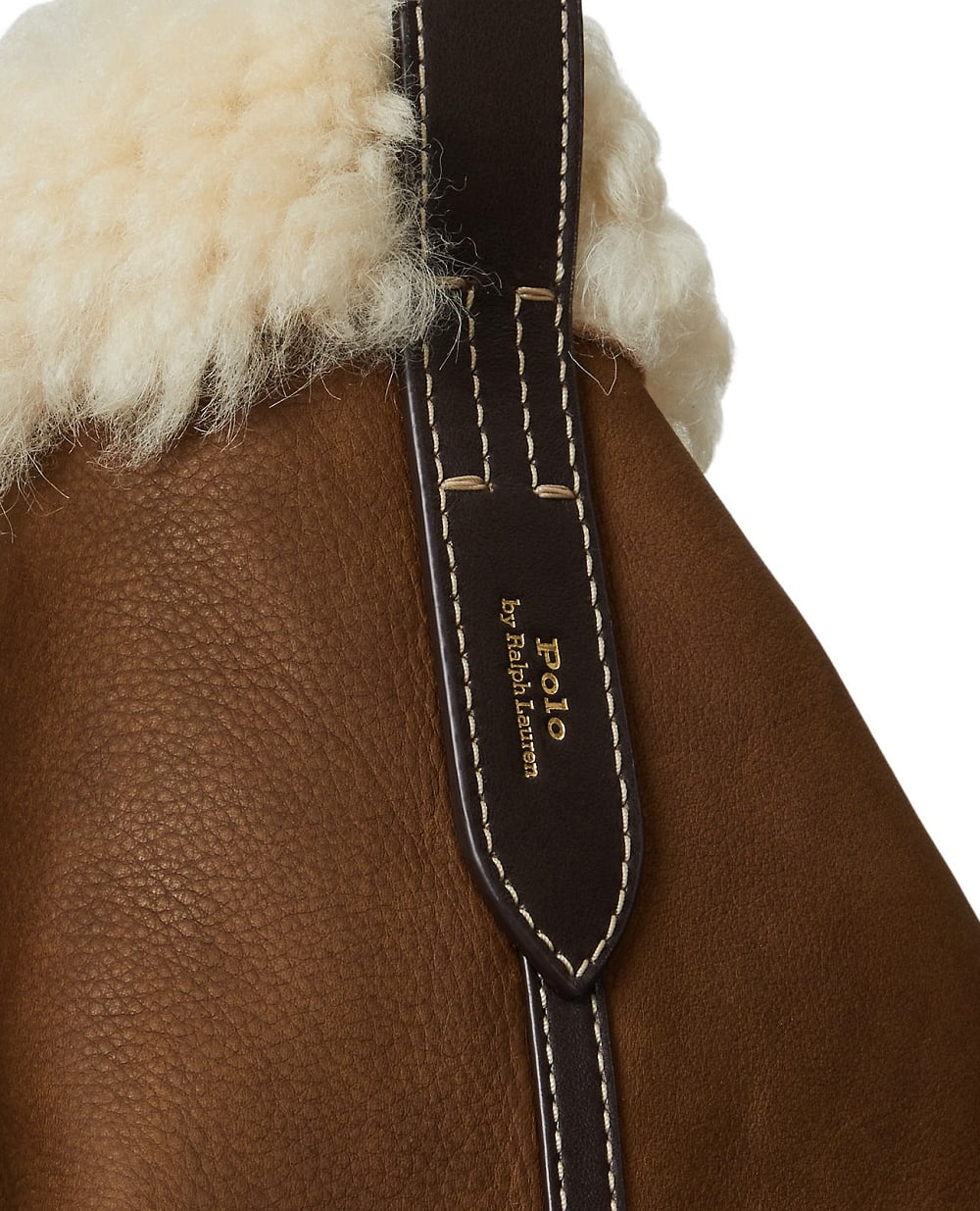 Сумка-відро Bellport із овчини Polo Ralph Lauren 428971298001, коричневий колір • Купити в інтернет-магазині Kameron