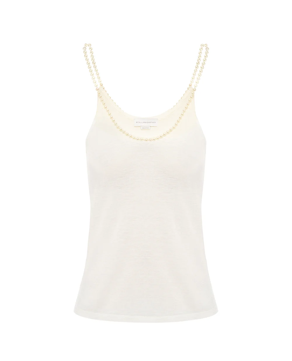 Топ із перлинними бретелями Stella McCartney 6J04323SQA29, кремовий колір • Купити в інтернет-магазині Kameron