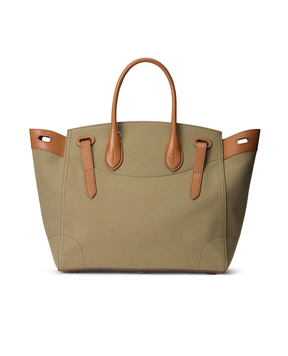 Сумка из холста и кожи Soft Ricky 33 Ralph Lauren Collection 435968260001, оливковый цвет • Купить в интернет-магазине Kameron