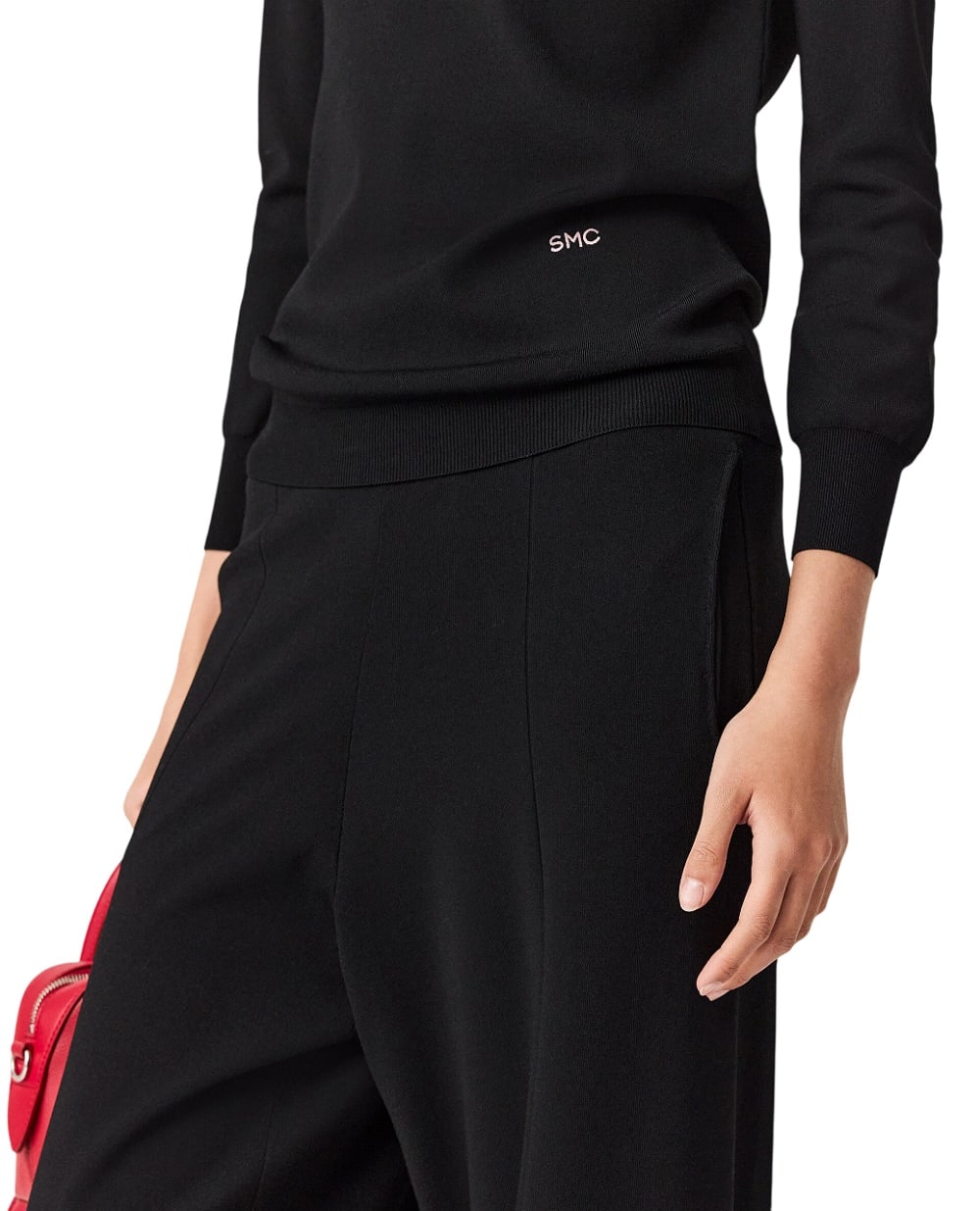 Брюки трикотажные прямого кроя Stella McCartney 6K11603S2462, черный цвет • Купить в интернет-магазине Kameron