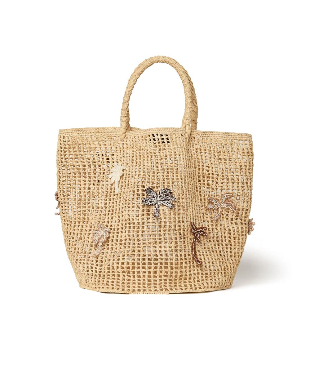 Сумка-тоут из рафии с пальмой Alanui LWNA011R26MAT00117OF, бежевый цвет • Купить в интернет-магазине Kameron
