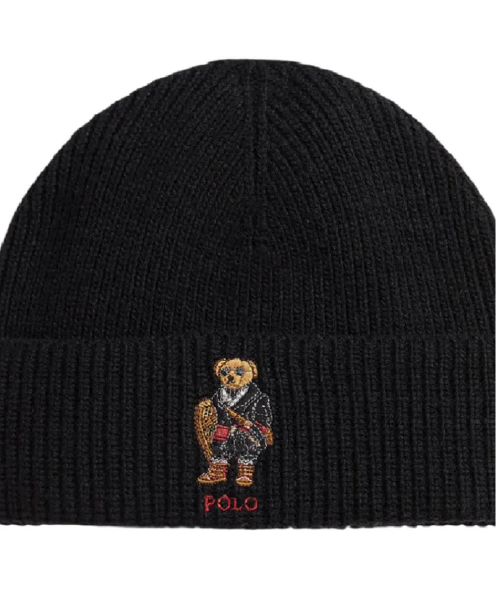 Шапка Polo Bear в рубчик Polo Ralph Lauren 449P02041001, черный цвет • Купить в интернет-магазине Kameron