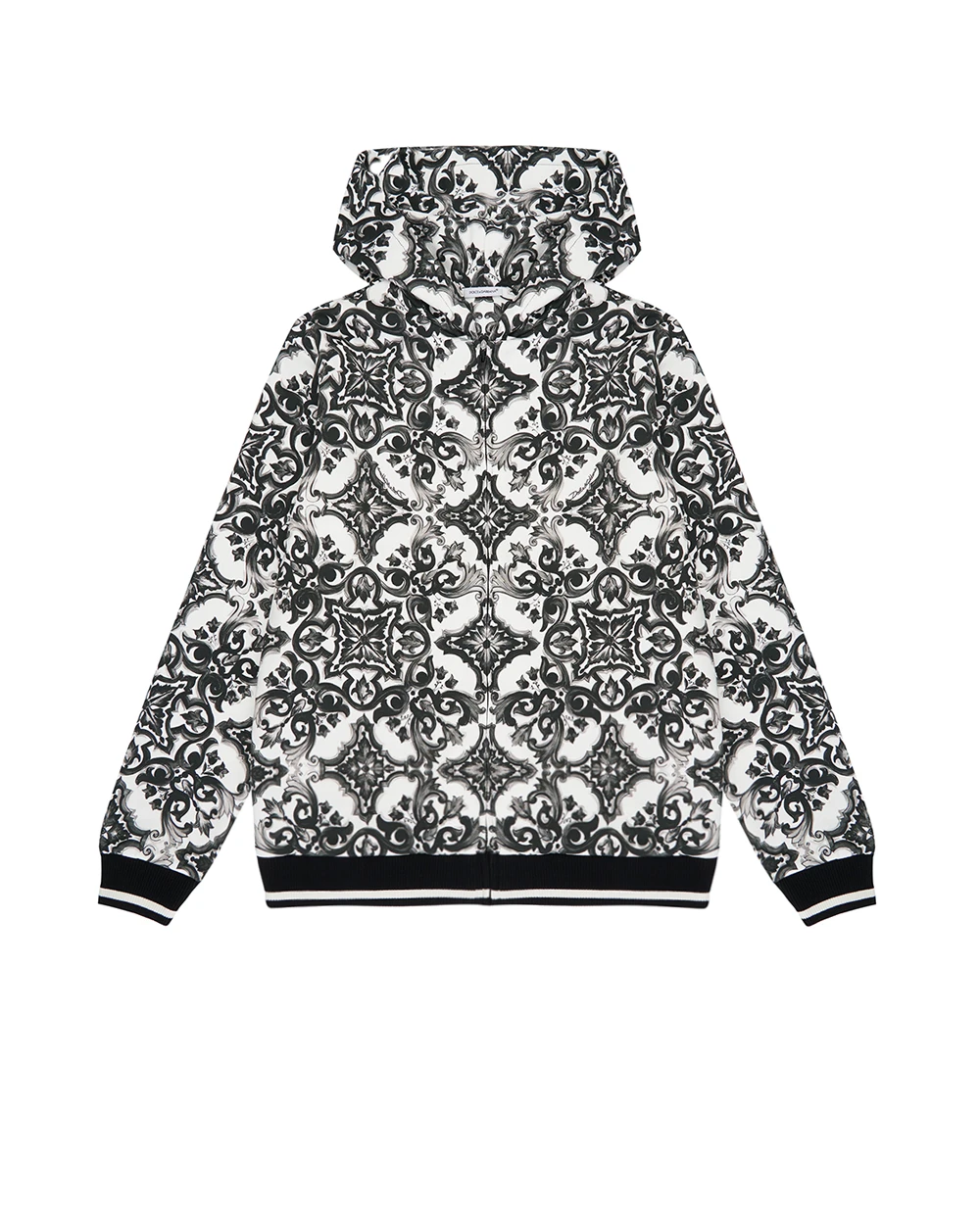 Детская толстовка с принтом майолика Dolce&Gabbana Kids L4JWKG-II7HR-B, белый цвет • Купить в интернет-магазине Kameron