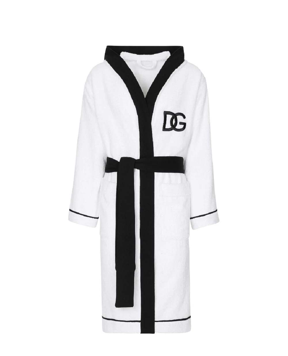 Халат из махрового хлопка Dolce&Gabbana TCF015-TCAHC, белый цвет • Купить в интернет-магазине Kameron