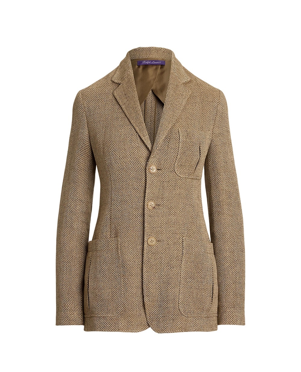 Твидовый пиджак Ronan из льна Ralph Lauren Collection 290P00362001, коричневый цвет • Купить в интернет-магазине Kameron