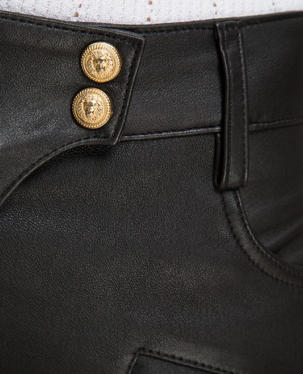 Шкіряні штани Balmain RF1995997142P, чорний колір • Купити в інтернет-магазині Kameron