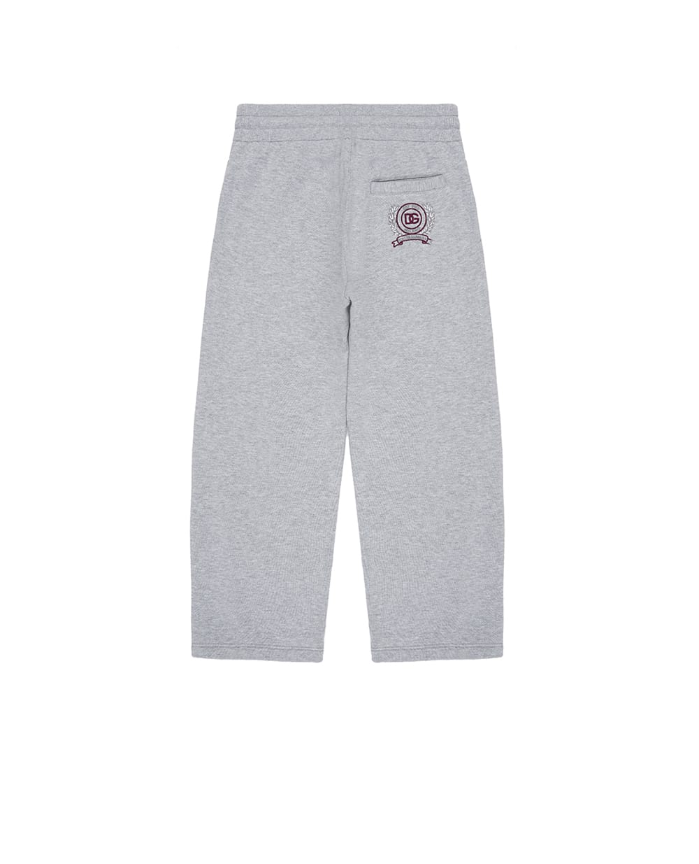 Детские спортивные флисовые брюки с вышивкой (костюм) Dolce&Gabbana Kids L4JPLI-G7PUY-B, серый цвет • Купить в интернет-магазине Kameron