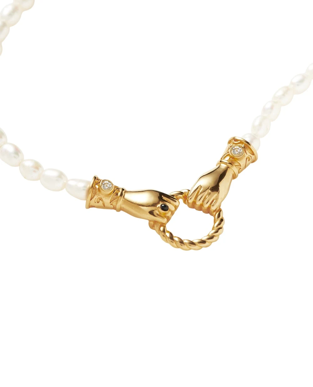 Підвіска-кольє Harris Reed In Good Hands з перлами Missoma HR-G-N8-WP-BX, золотий колір • Купити в інтернет-магазині Kameron