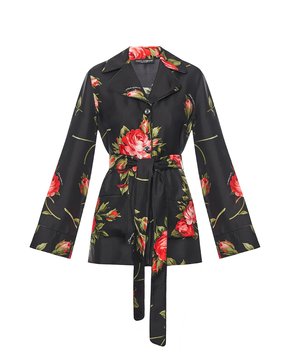 Пижамная рубашка Vanity из шёлка Dolce&Gabbana F5Q03T-IS11G, чорний колір • Купити в інтернет-магазині Kameron