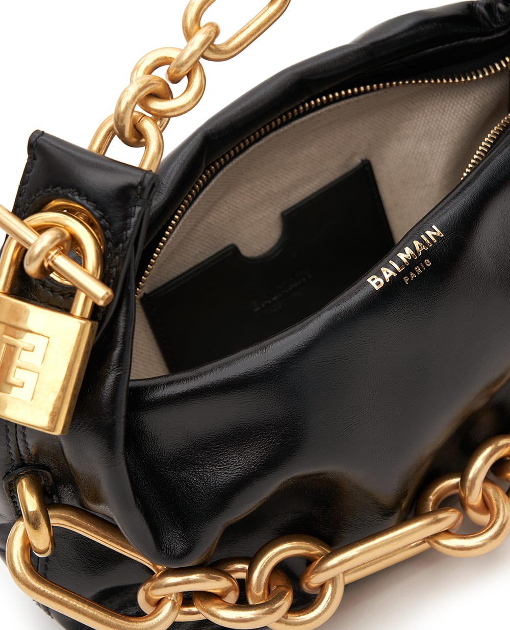 Кожаная мини-сумка Sync Balmain FN1AD001LBFO, черный цвет • Купить в интернет-магазине Kameron