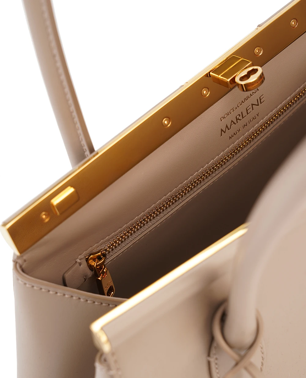 Шкіряна сумка Marlene Dolce&Gabbana BB7734-A3G19, бежевий колір • Купити в інтернет-магазині Kameron