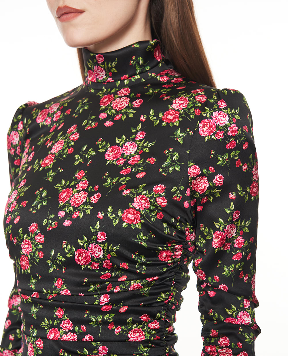 Сукня з принтом із шовку Dolce&Gabbana F60G2T-FSA8G, чорний колір • Купити в інтернет-магазині Kameron