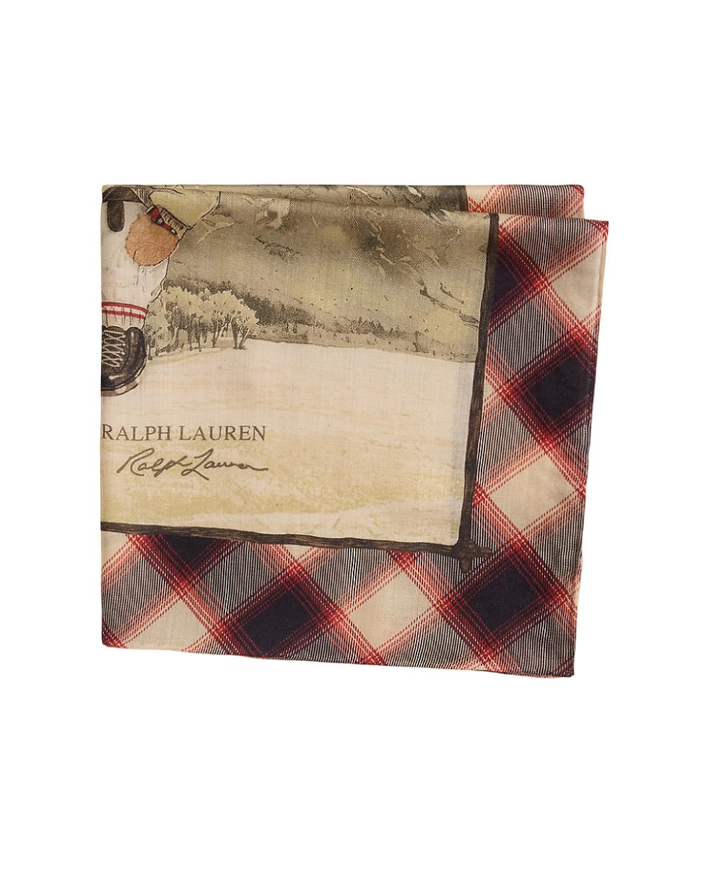 Хустка Polo Bear з вовни та шовку Polo Ralph Lauren 455P04665001, бежевий колір • Купити в інтернет-магазині Kameron