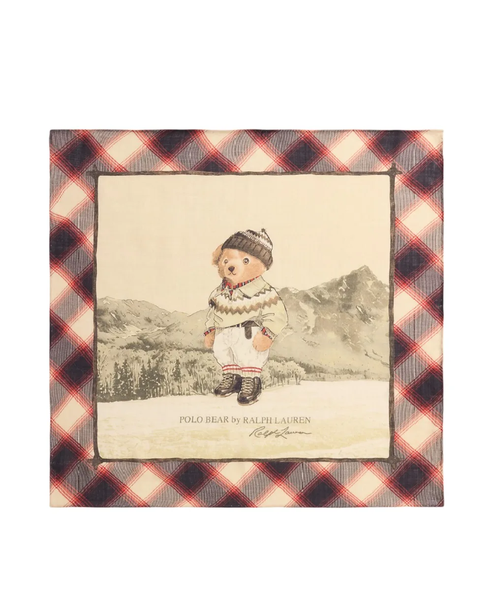 Хустка Polo Bear з вовни та шовку Polo Ralph Lauren 455P04665001, бежевий колір • Купити в інтернет-магазині Kameron