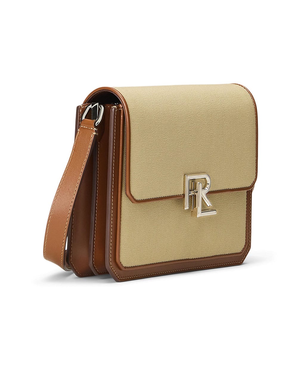 Сумка-кроссбоді з полотна та шкіри Ralph Lauren Collection 435968250001, бежевий колір • Купити в інтернет-магазині Kameron