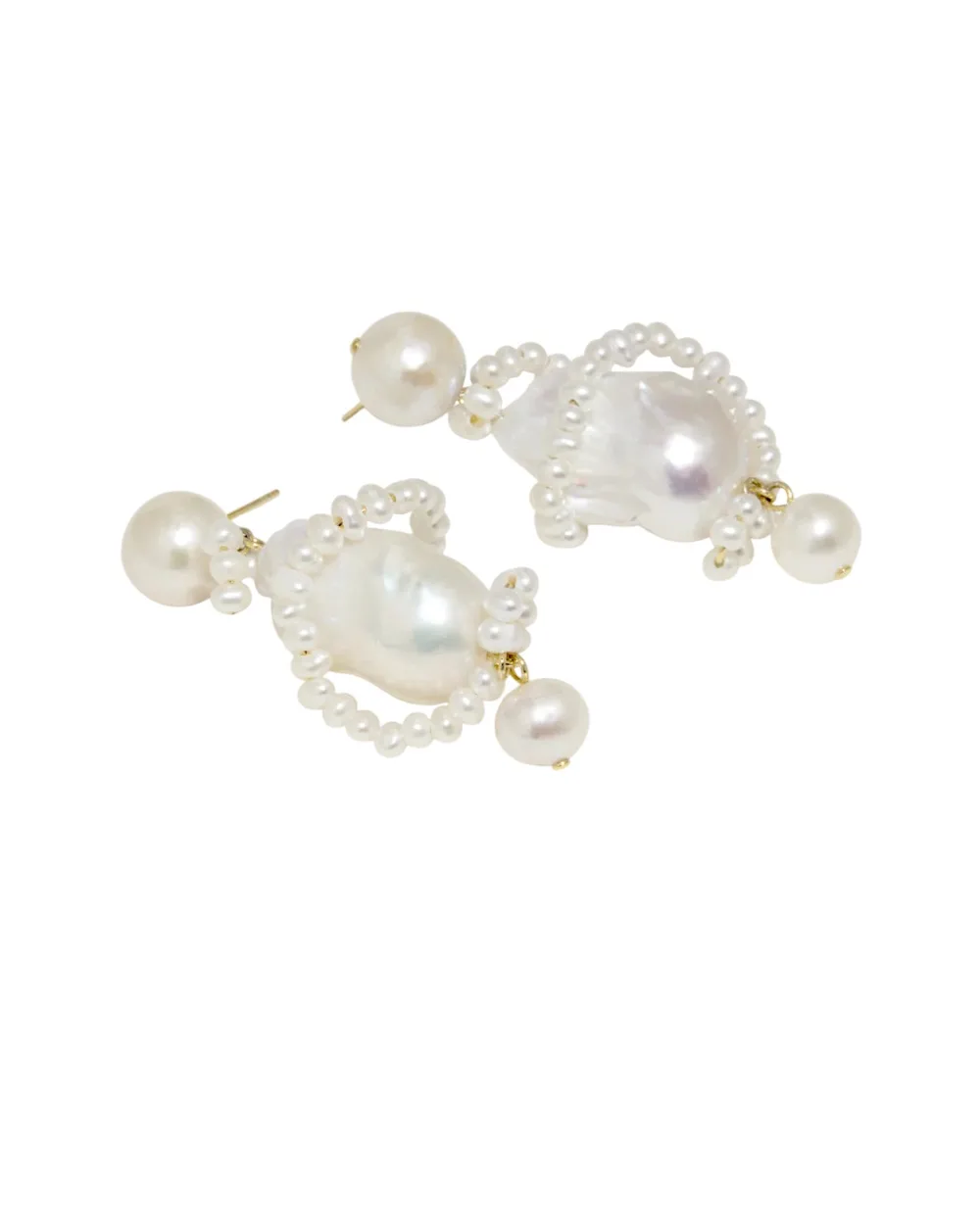 Сережки з перлів та переробленого золота з позолотою Completedworks P161, золотий колір • Купити в інтернет-магазині Kameron