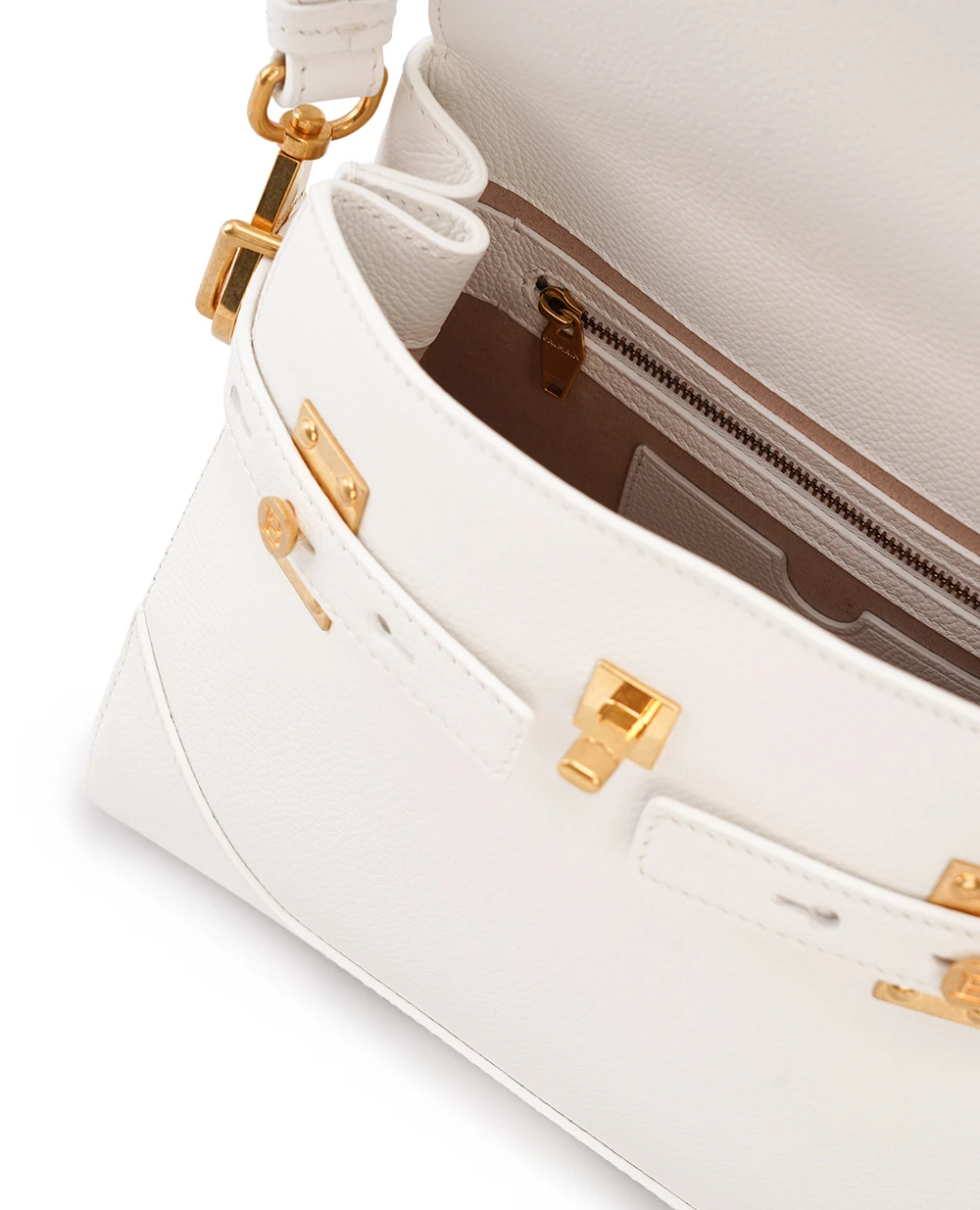 Кожаная сумка B-Buzz 23 Balmain DN0DB526LPOS, белый цвет • Купить в интернет-магазине Kameron