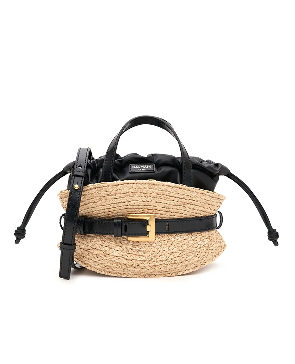 Сумка Shuffle Mini из рафии Balmain FN1DP017TRBO, коричневый цвет • Купить в интернет-магазине Kameron
