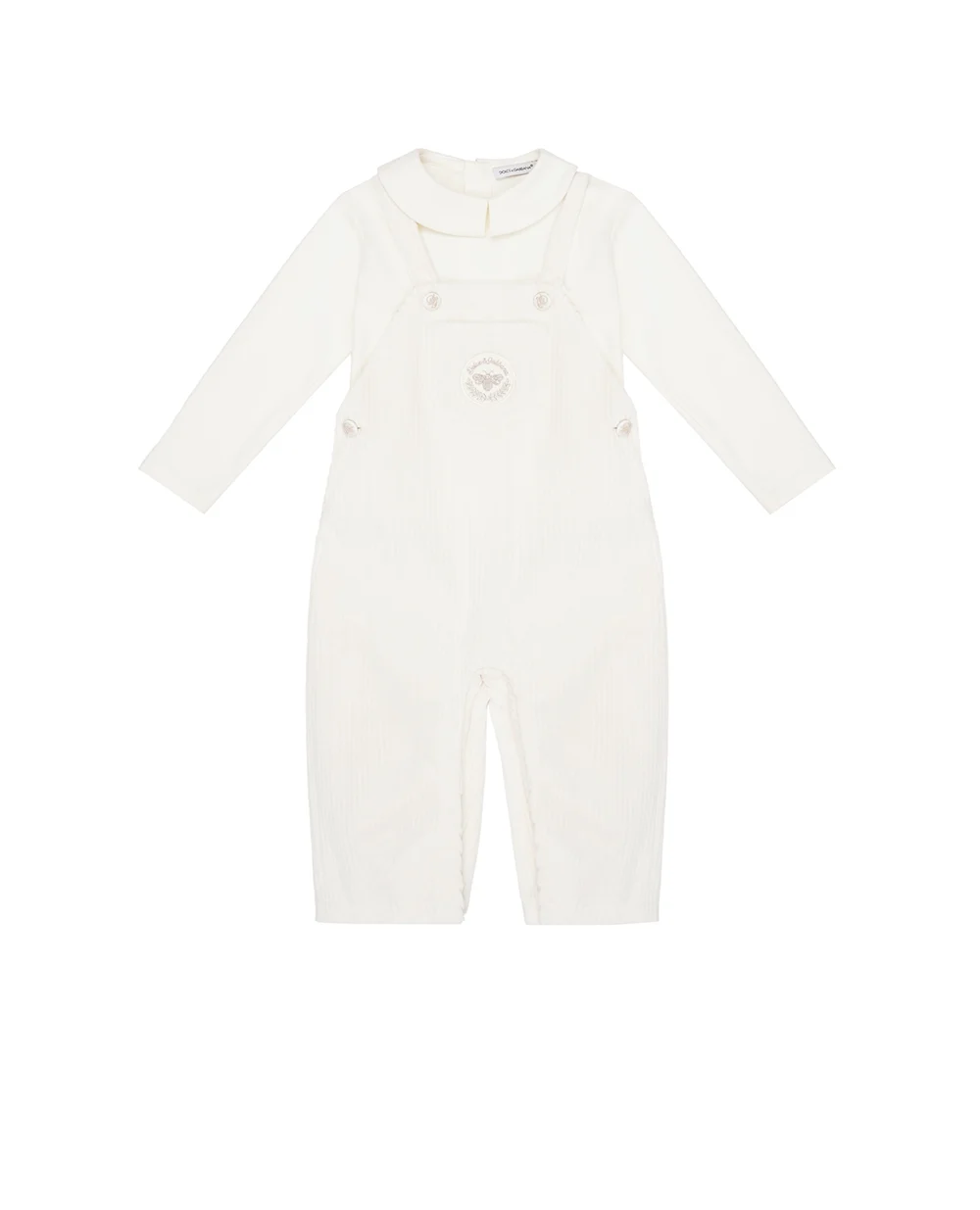 Детский комплект из бархата Dolce&Gabbana Kids L12O00-G7PFP, бежевый цвет • Купить в интернет-магазине Kameron