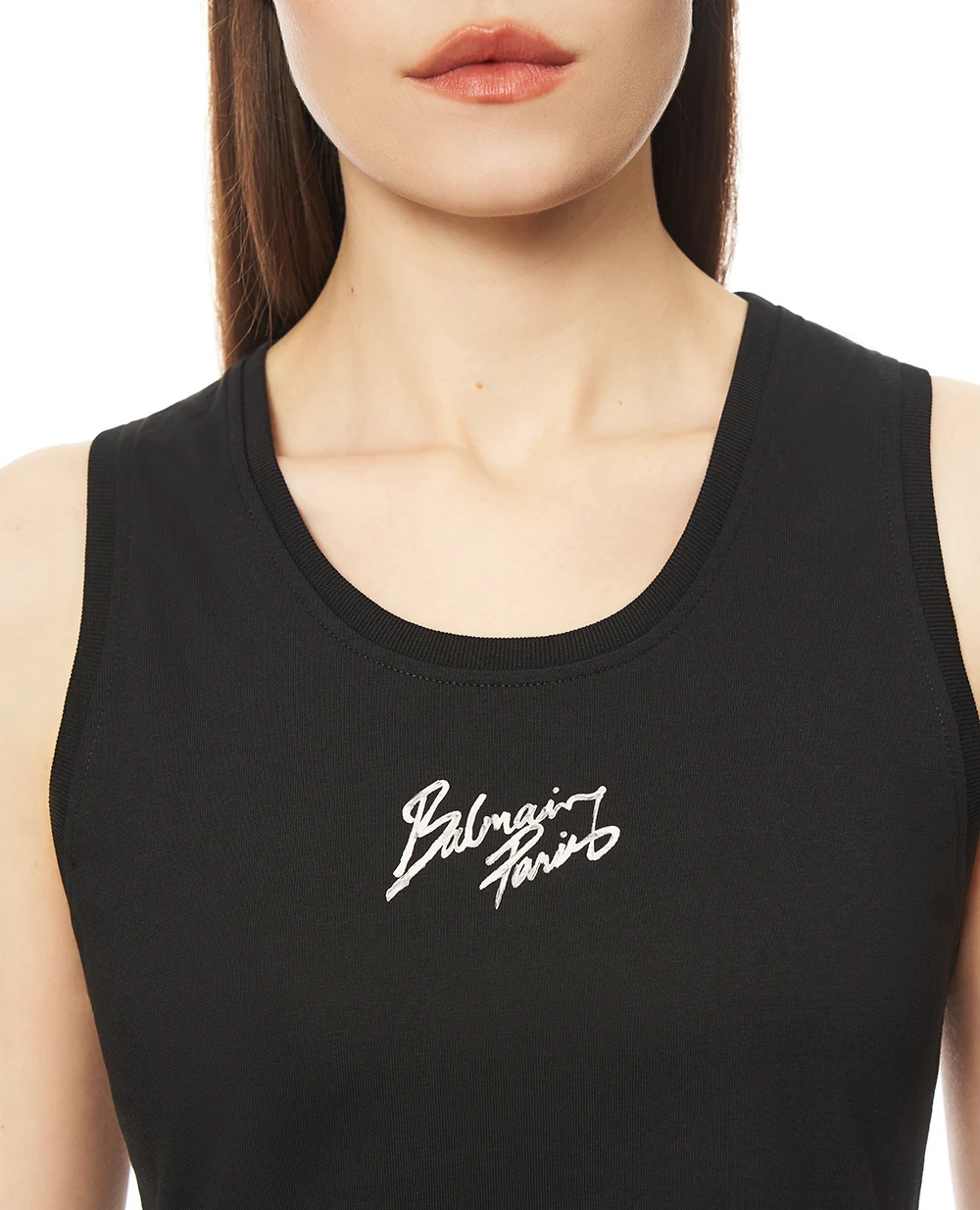 Свободная майка с принтом Balmain GF1EB075BD40, черный цвет • Купить в интернет-магазине Kameron