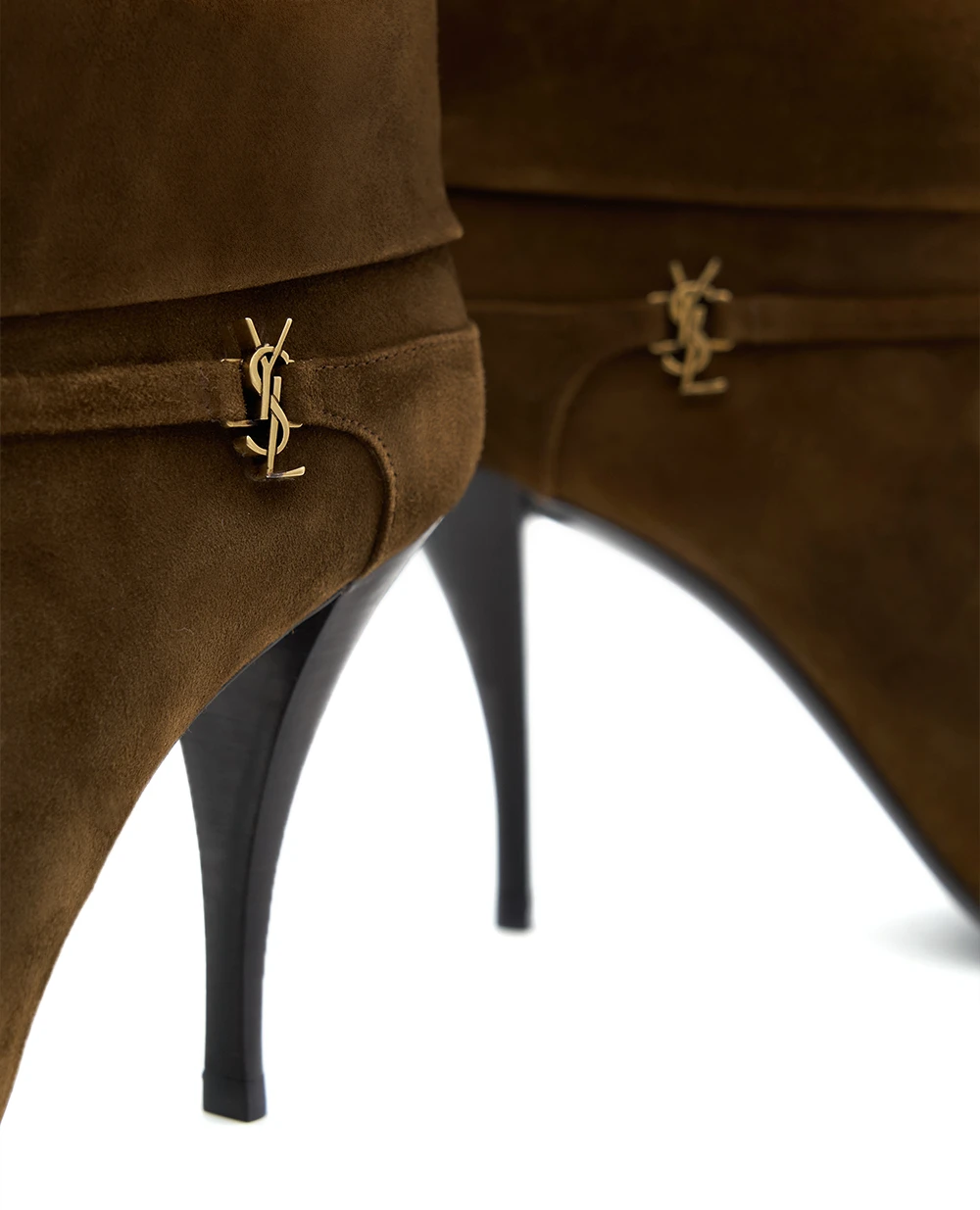 Ботильоны на каблуке Niki 90 Saint Laurent 801393-0LI00, коричневый цвет • Купить в интернет-магазине Kameron