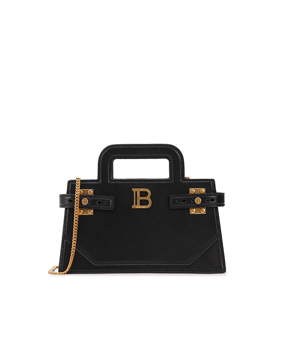 Кожаная сумка B-Buzz Top Small Balmain EN1KJ931LSLX, черный цвет • Купить в интернет-магазине Kameron