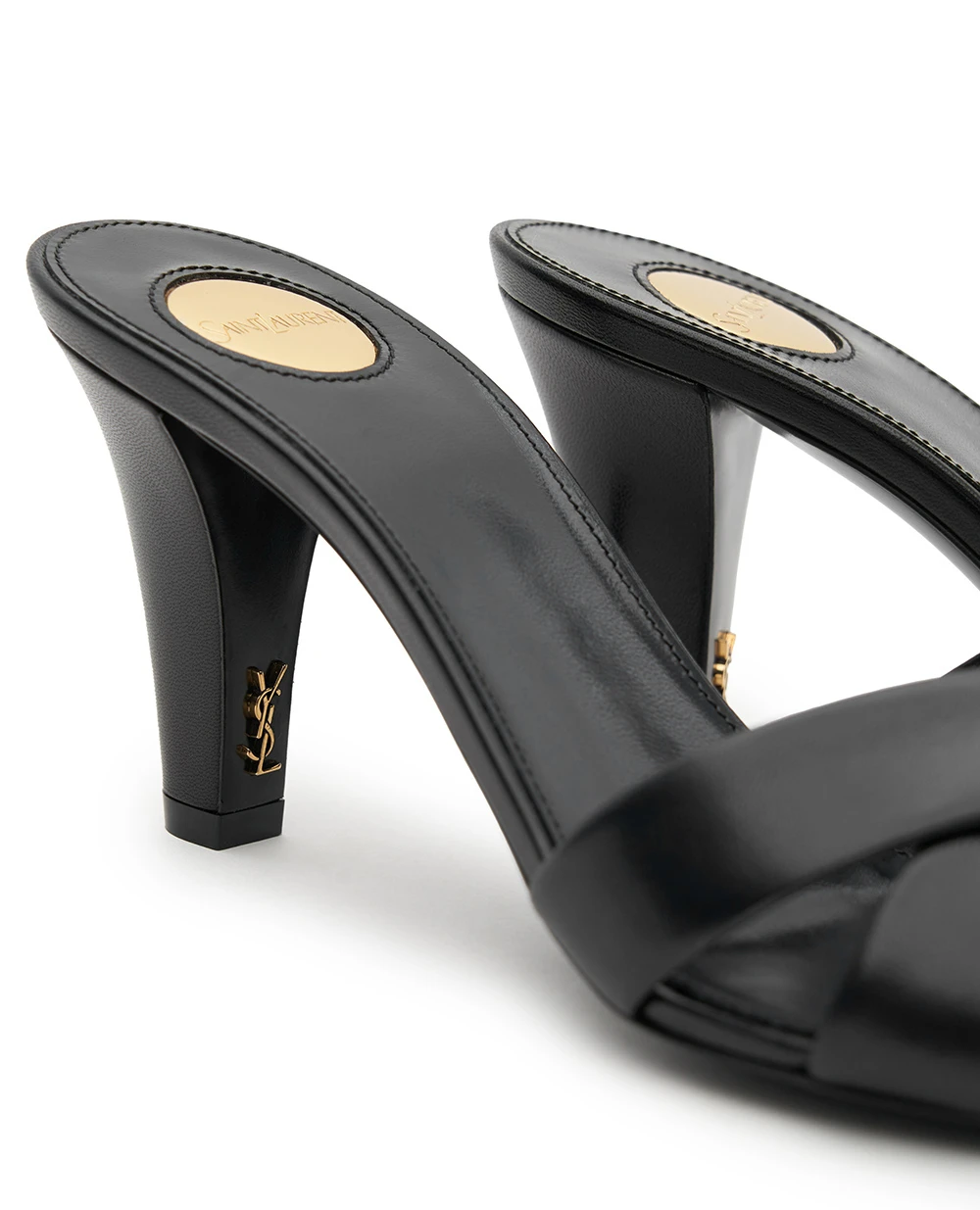 Мюли JILL из гладкой кожи Saint Laurent 825257-AACSY, черный цвет • Купить в интернет-магазине Kameron