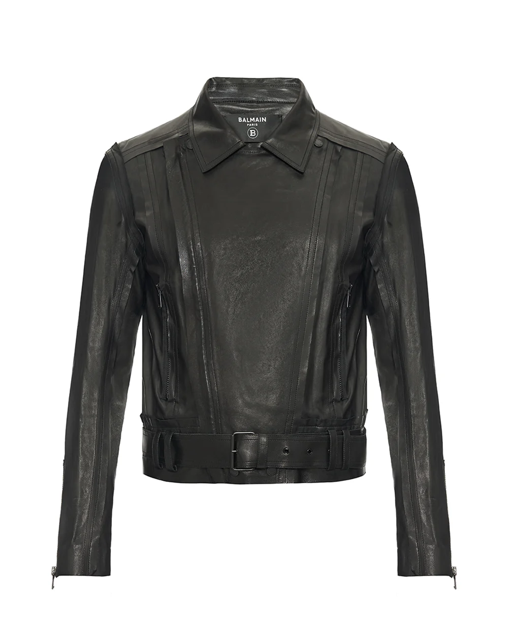 Шкіряна куртка Balmain FH1TD625LD63, чорний колір • Купити в інтернет-магазині Kameron