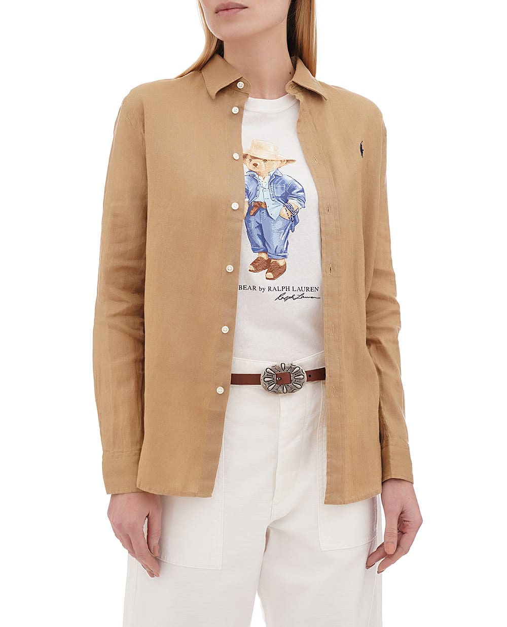 Лляна сорочка Polo Ralph Lauren 211970730005, бежевий колір • Купити в інтернет-магазині Kameron