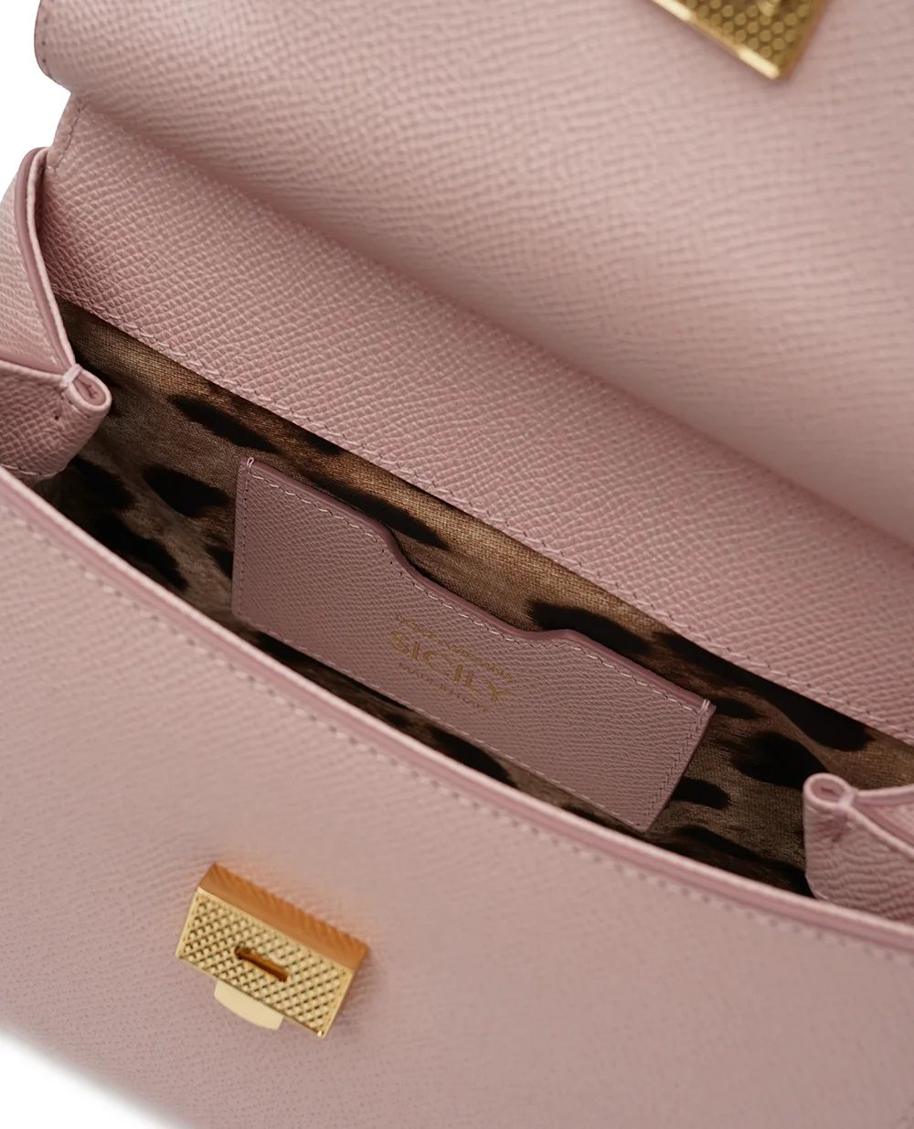 Сумка Sicily Medium з телячої шкіри Dolce&Gabbana BB6003-B1001, рожевий колір • Купити в інтернет-магазині Kameron