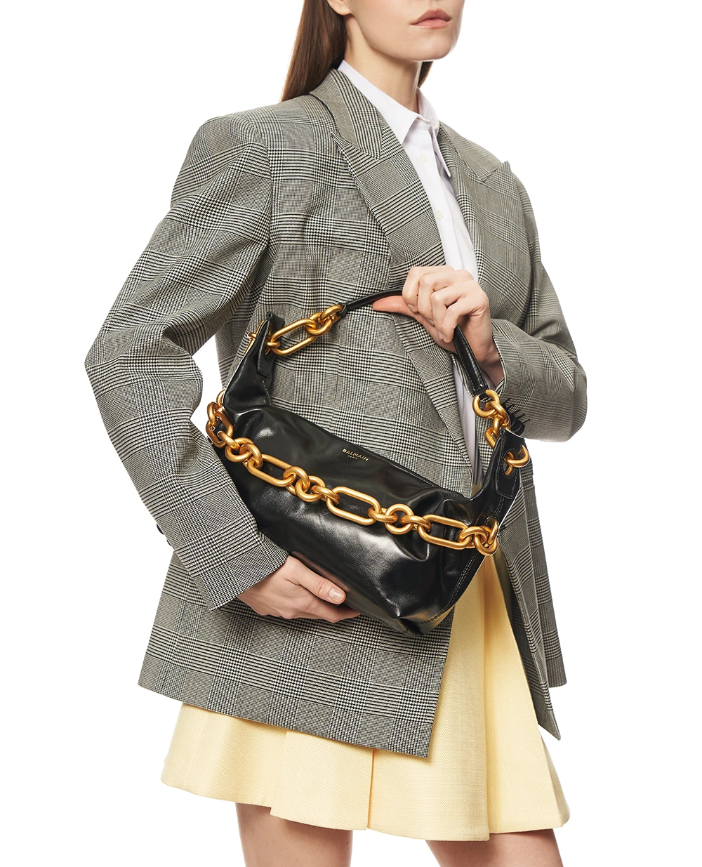 Средняя сумка Sync из телячьей кожи Balmain FN0BS002LMTE, черный цвет • Купить в интернет-магазине Kameron