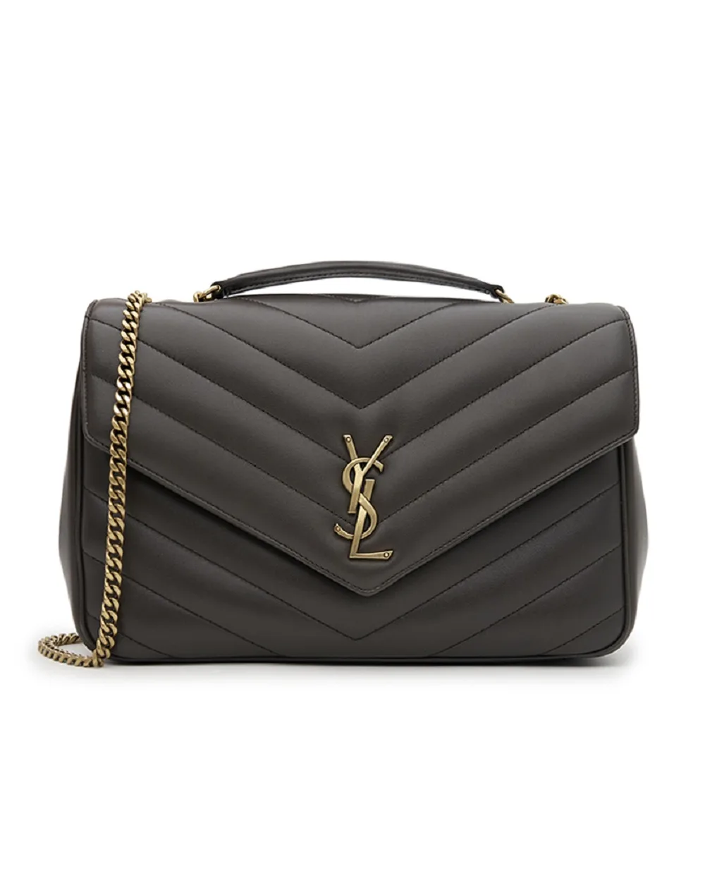 Сумка LOULOU Large із овечої шкіри Saint Laurent 803541-AAEAX, темно-сірий колір • Купити в інтернет-магазині Kameron