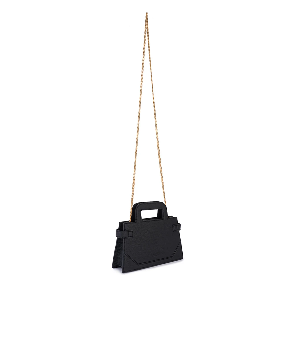 Кожаная сумка B-Buzz Top Handle Small Balmain DN0KJ931LPOS, черный цвет • Купить в интернет-магазине Kameron