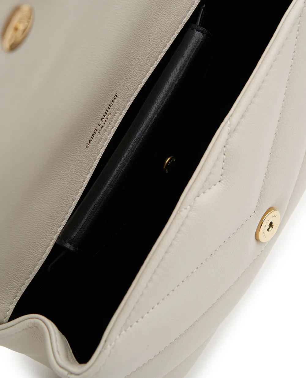 Сумка из кожи Loulou Mini Saint Laurent 821749-AAEAX, светло-бежевый цвет • Купить в интернет-магазине Kameron