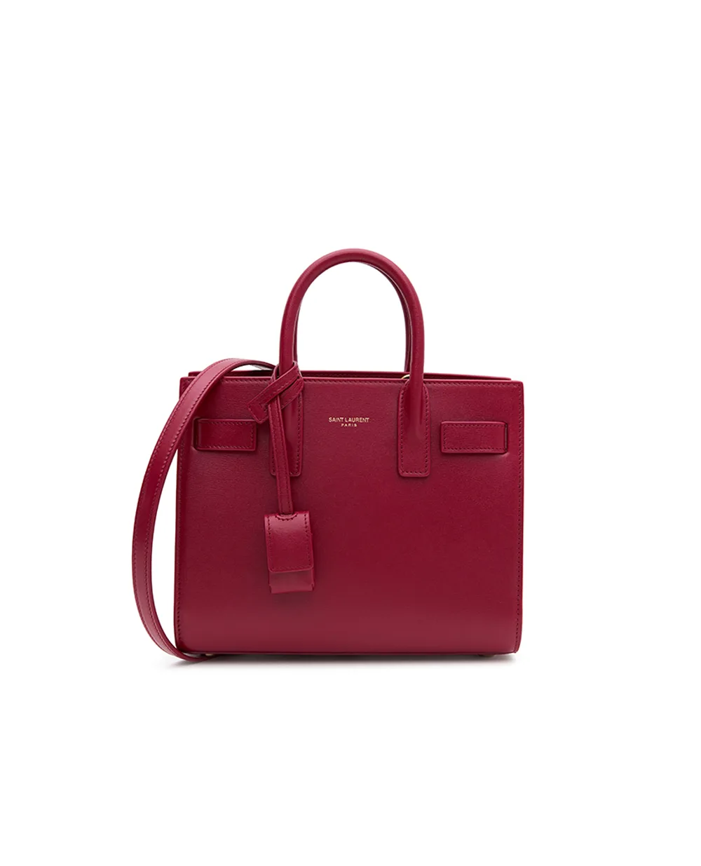 Кожаная сумка Sac de Jour Saint Laurent 392035-02G9W, бордовый цвет • Купить в интернет-магазине Kameron