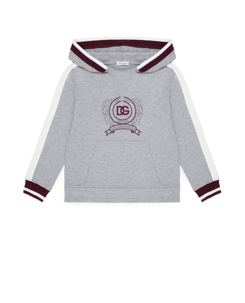 Дитяче худі з вишивкою (костюм) Dolce&Gabbana Kids L4JWNJ-G7PUY-B, сірий колір • Купити в інтернет-магазині Kameron