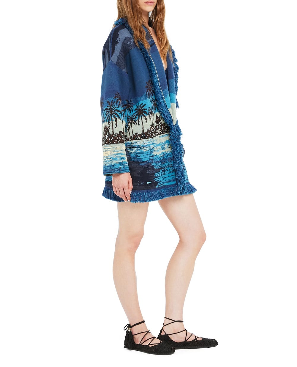 Кардиган из кашемира, шерсти и хлопка Alanui LWHB064R26KNI0204645, темно-синий цвет • Купить в интернет-магазине Kameron