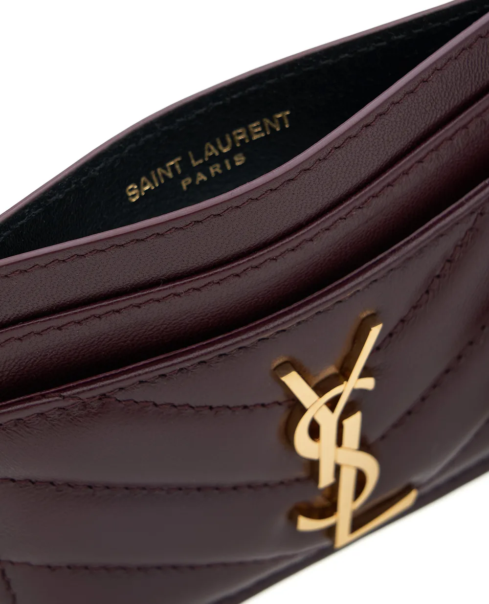 Визитница Saint Laurent 423291-AAA44, бордовый цвет • Купить в интернет-магазине Kameron