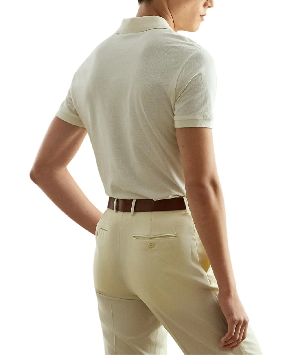 Поло з вишивкою Ralph Lauren Purple Label 790961156001, білий колір • Купити в інтернет-магазині Kameron