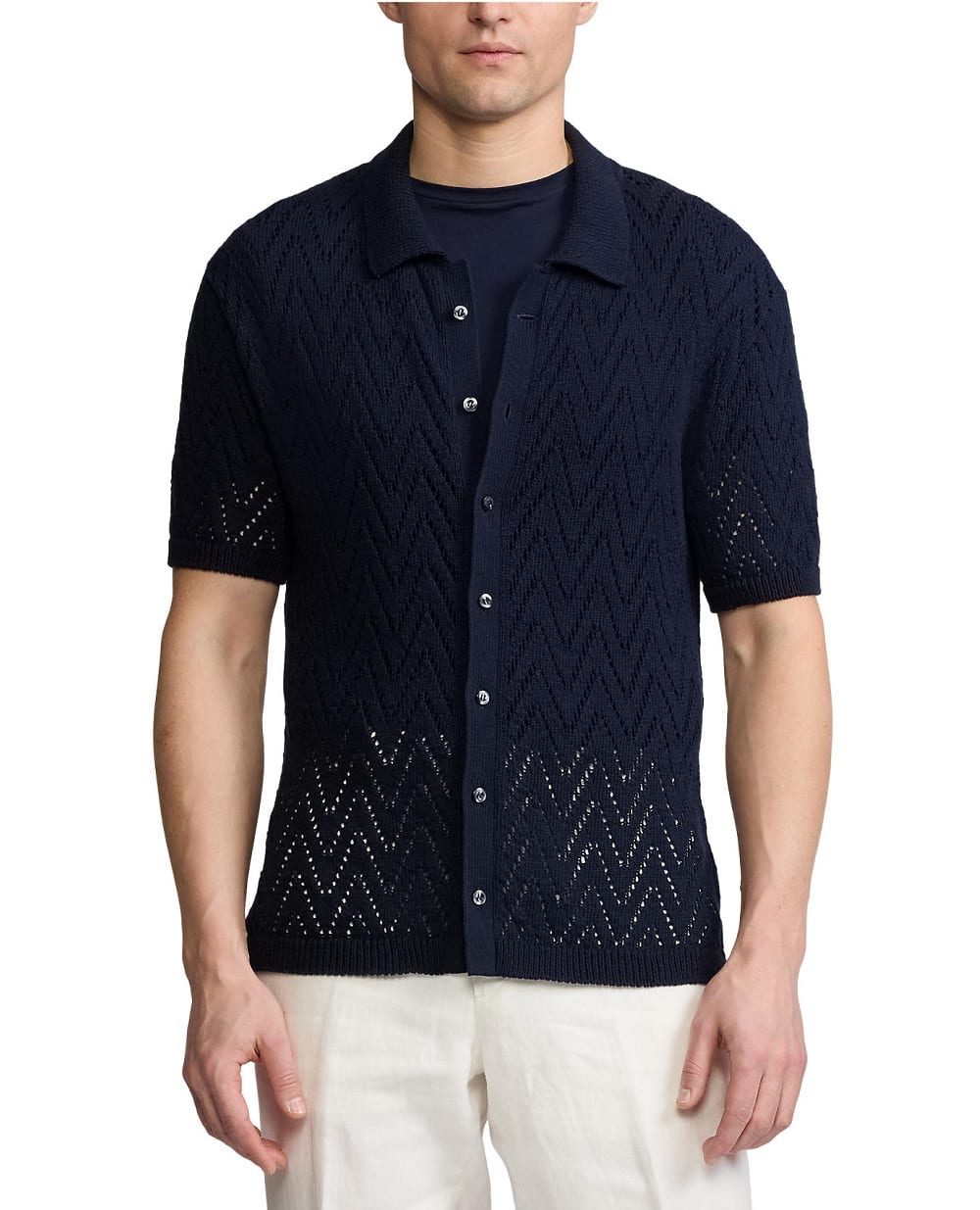 Кардиган короткий рукав Ralph Lauren Purple Label 790963441002, темно-синий цвет • Купить в интернет-магазине Kameron
