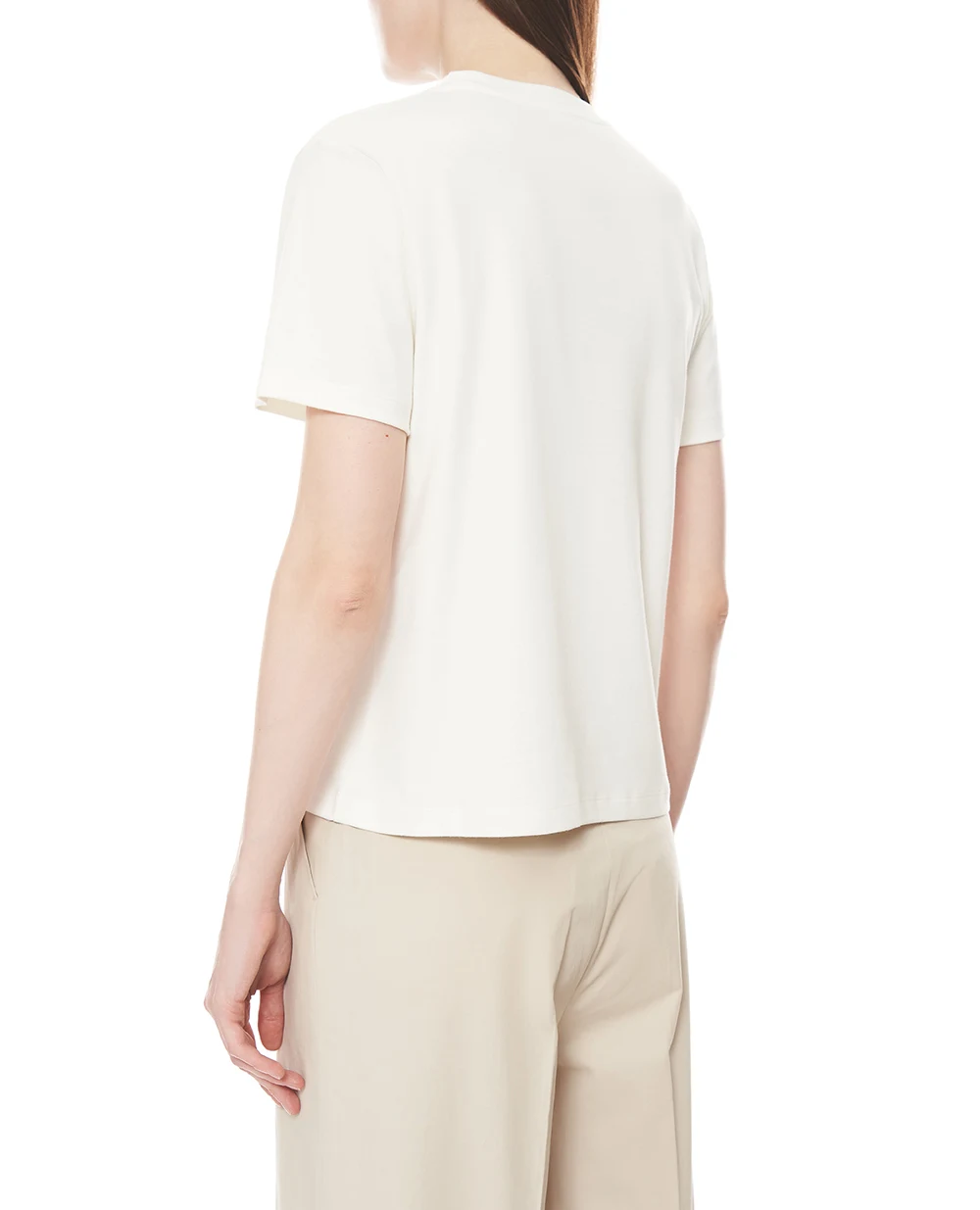 Футболка з бавовняно-шовкового трикотажу Yves Salomon 26EFH03458L01W, білий колір • Купити в інтернет-магазині Kameron